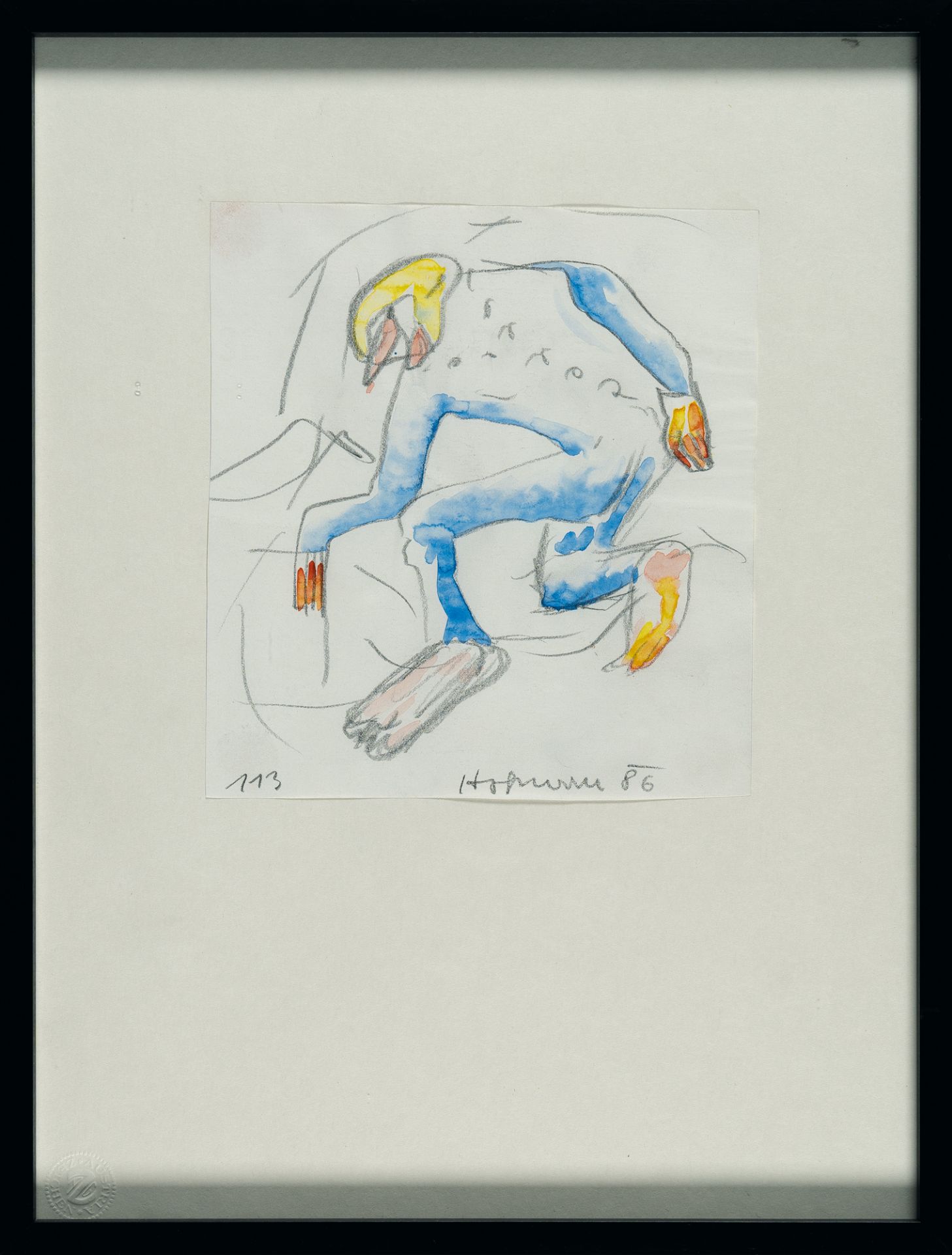 Kurt Hüpfner (1930 – Wien – 2022), 2 sheets: UntitledWatercolour (1) and pencil on paper, mounted on - Image 4 of 7