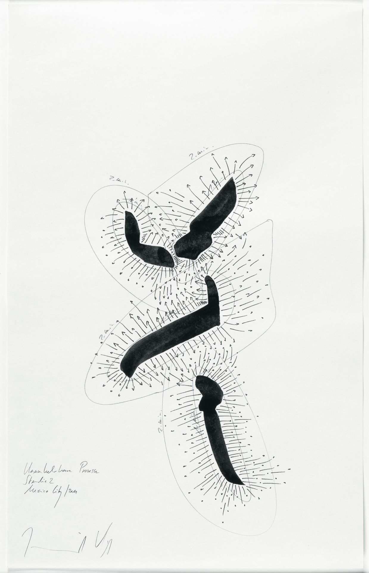 Jorinde Voigt (1977 Frankfurt/Main), “Irreversible Processes Studies 1-7”Ink and pencil on thin - Image 8 of 9