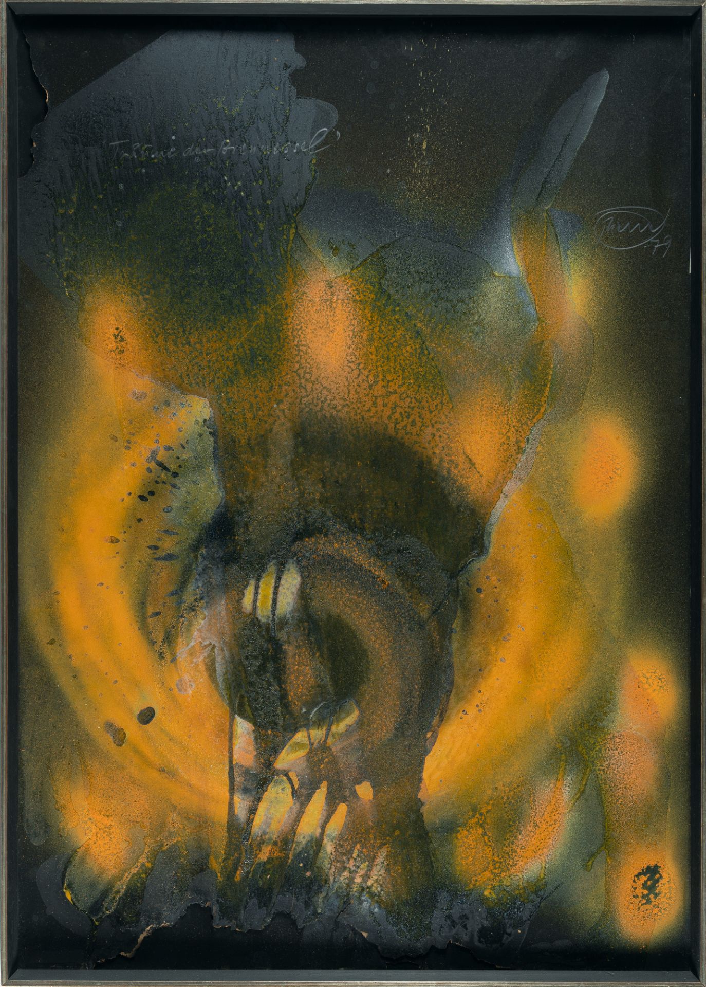 Otto Piene (1928 Bad Laasphe/Westfalen - Berlin 2014), “Dreams of the Nettle”Fire gouache on black - Image 4 of 4