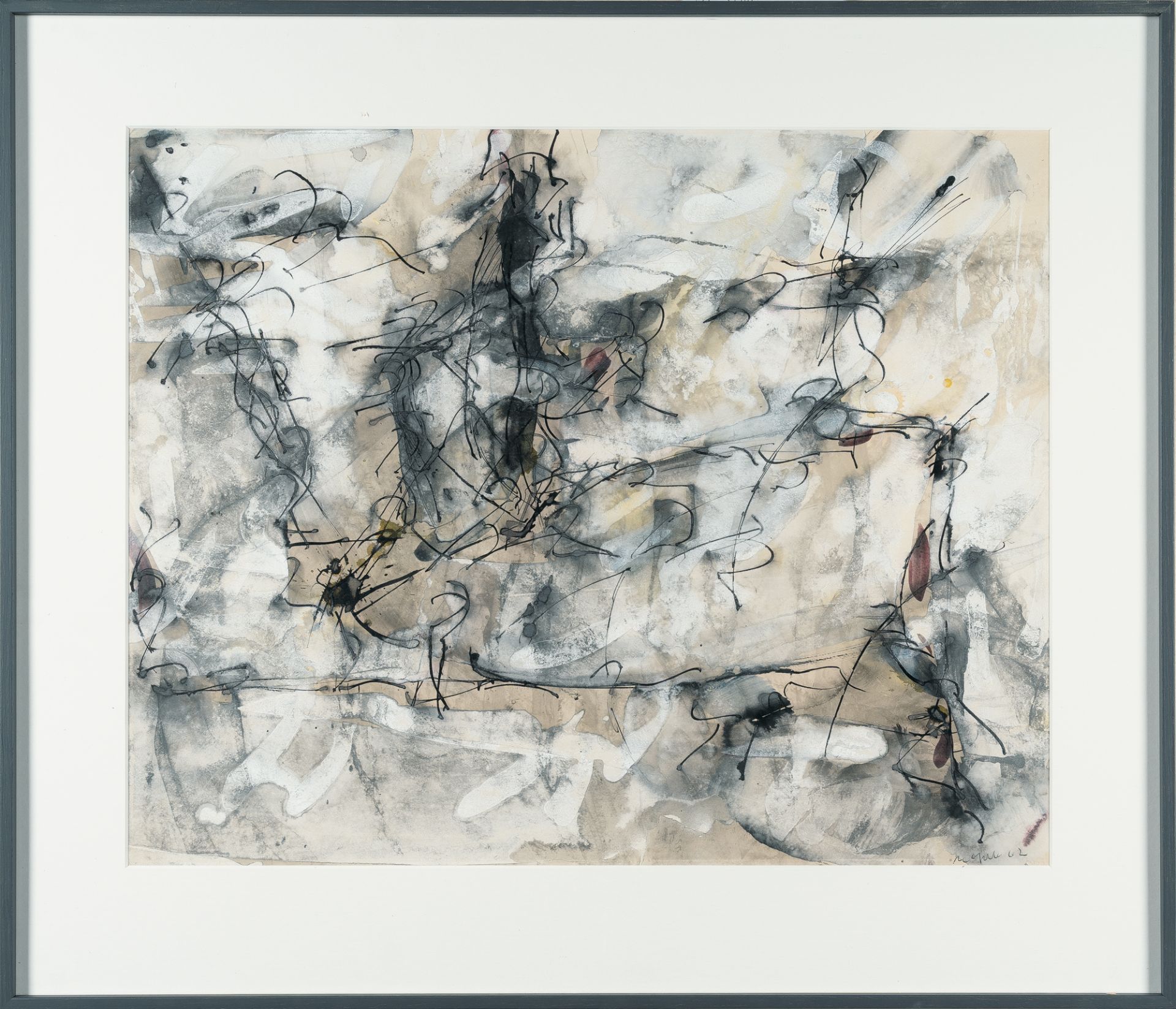 Jean-Paul Riopelle (1923 Montreal - L'Isle-aux-Grues 2002), UntitledGouache, watercolour, Indian ink - Image 4 of 4