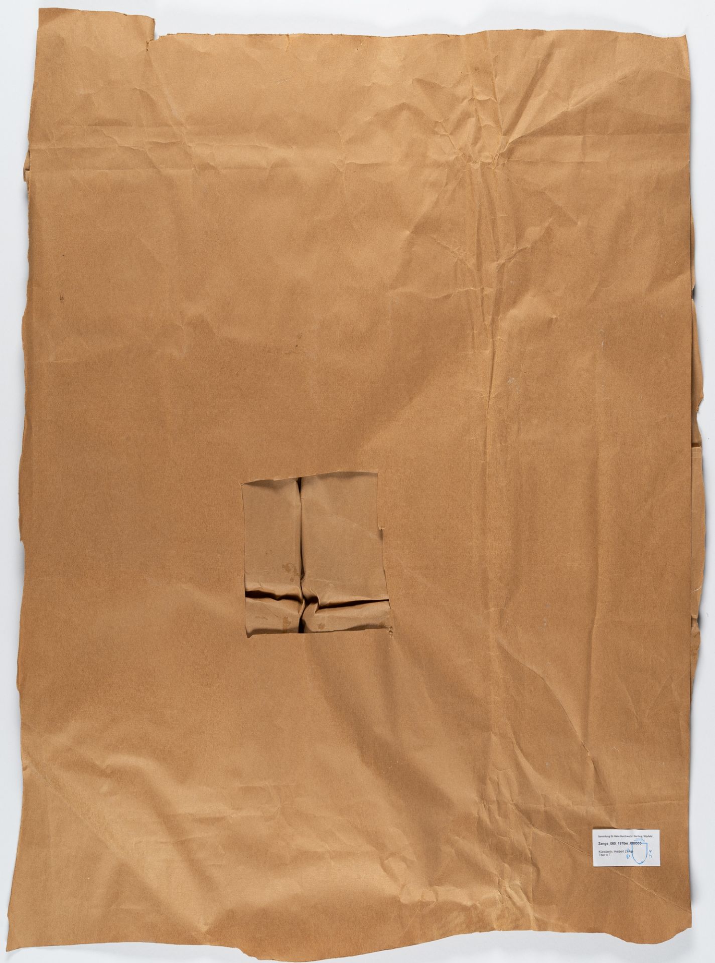 Herbert Zangs (1924 - Krefeld - 2003), Untitled (Folding)Sculptural picture with wrapping paper, - Image 3 of 3