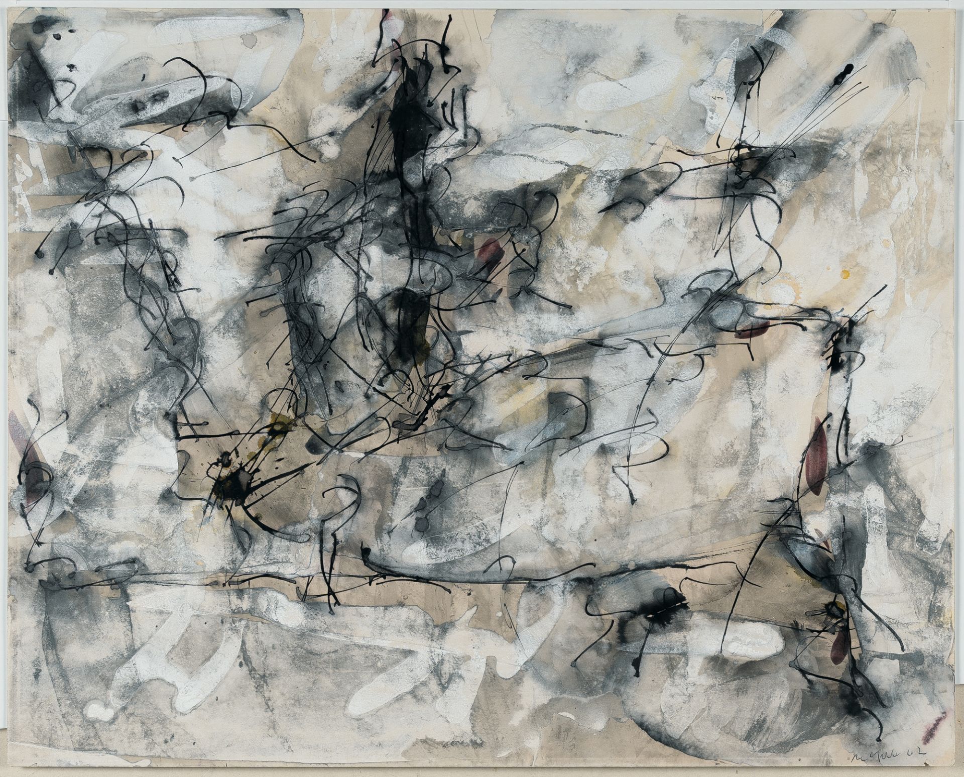 Jean-Paul Riopelle (1923 Montreal - L'Isle-aux-Grues 2002), UntitledGouache, watercolour, Indian ink - Image 2 of 4