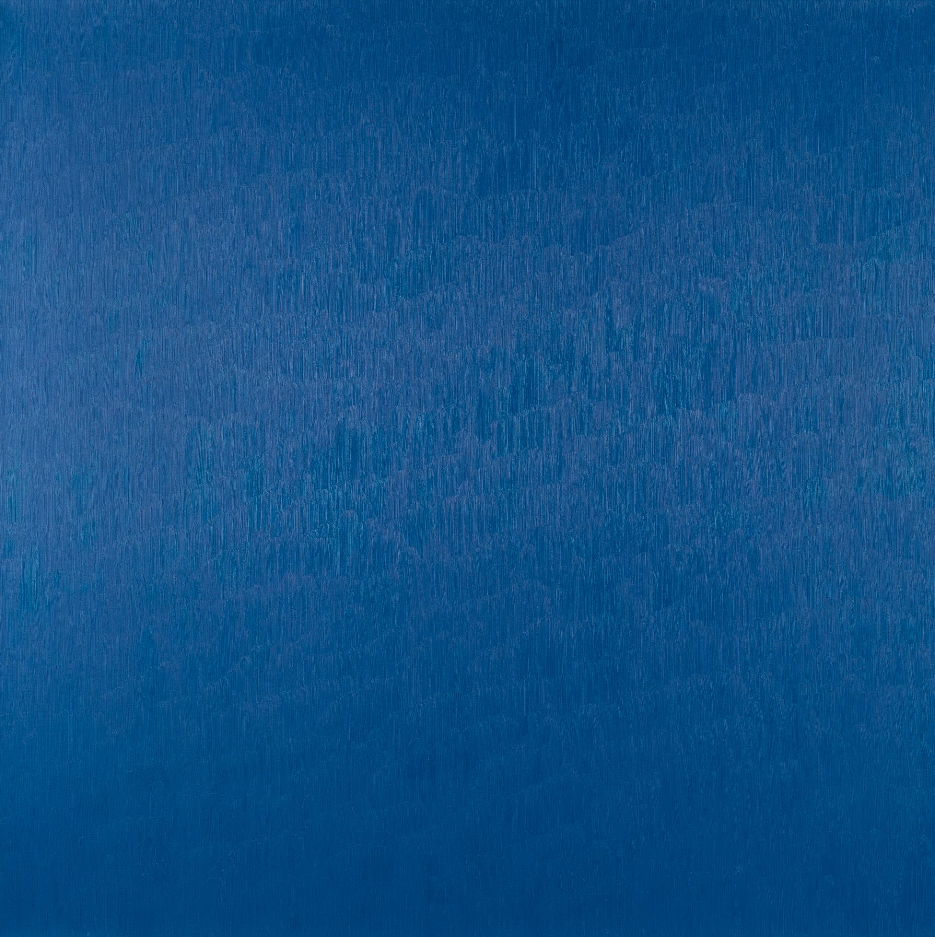 Marcia Hafif (1929 Pomona - Laguna Beach 2018), “Heliogen Blue”Oil on canvas. 2000. Ca. 81 x 81