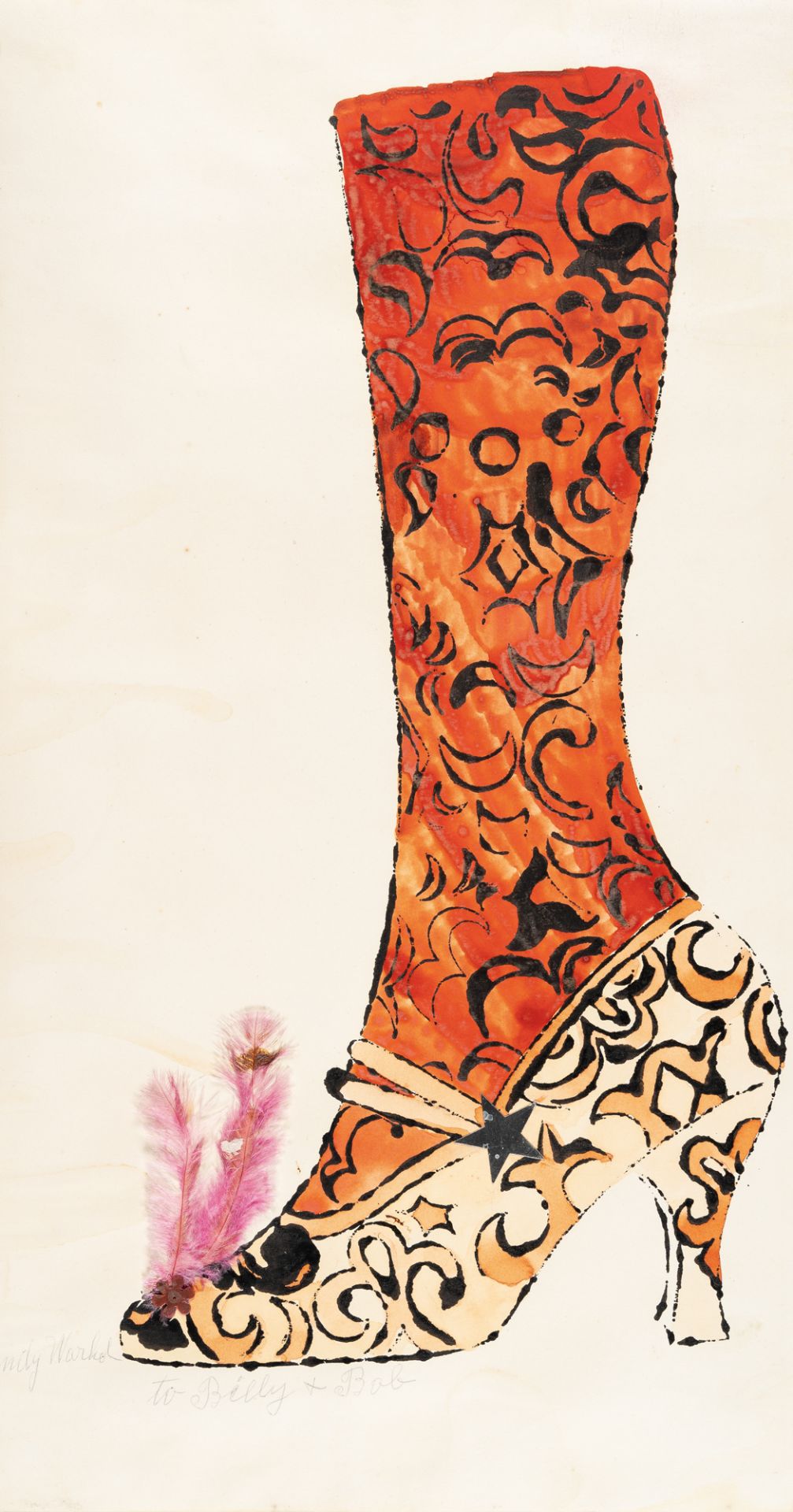 Andy Warhol (1928 Pittsburgh - New York 1987), Untitled (Leg and Shoe)Watercolour, ink, pen and