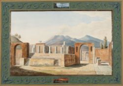 Deutsch  – 2 Bll.: Forum und Jupitertempel in Pompeji