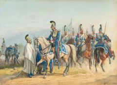 Johann Adam Klein – Offizier des Königlich Bayerischen 2. Schwere-Reiter-Regiments begrüßt einen abg