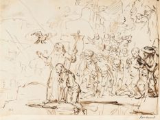 Rembrandt Harmensz van Rijn (Schule) (1606 - 1669) – Die Taufe Christi