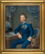 Johann Lorenz Kreul – Pendants: König Ludwig I. v. Bayern am Schreibtisch – Königin Therese v. Bayer