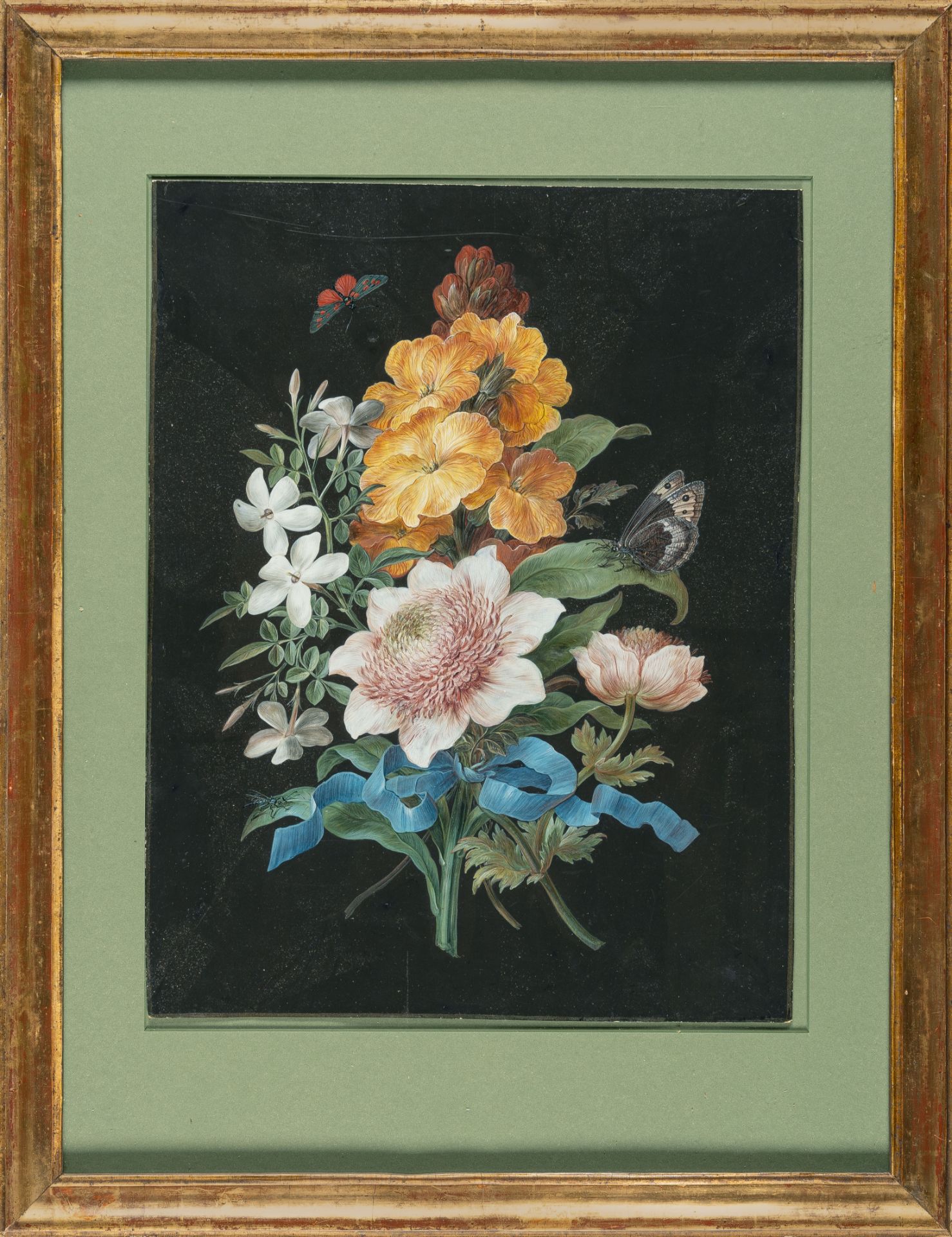 Barbara Regina Dietzsch, Bouquet with peonies, wallflowers and jasmine.Opaque colours, highlighted - Image 4 of 4