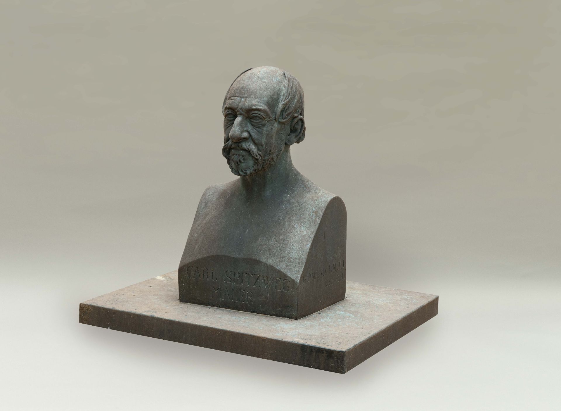 Konrad Knoll, Portrait bust of Carl Spitzweg.Zinc cast. 1883. 59.3 x 33 x 27.9 cm (without