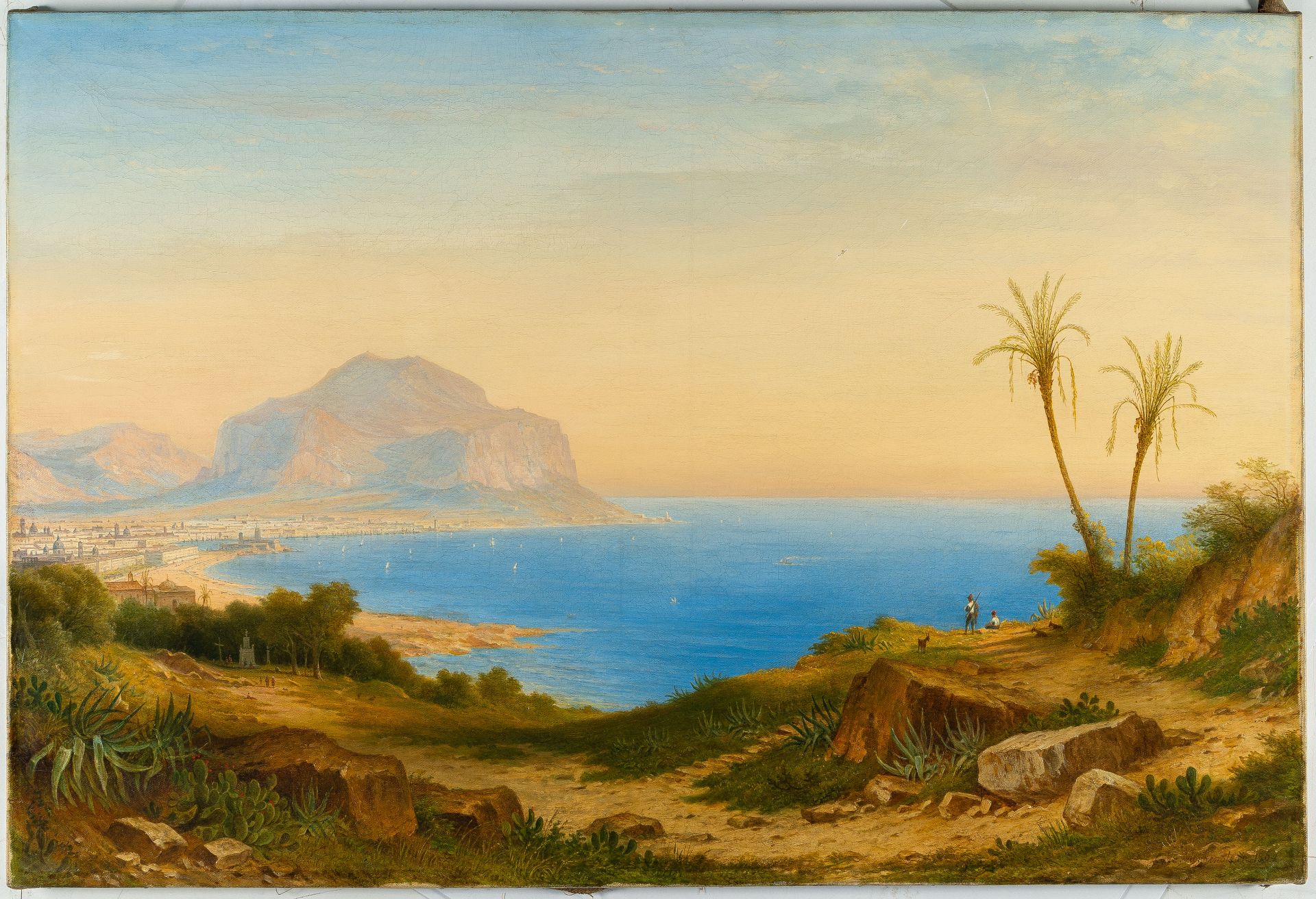 Carl Morgenstern (1811 - Frankfurt/Main - 1893) – Ansicht von Palermo mit dem Monte Pellegrino - Bild 2 aus 4