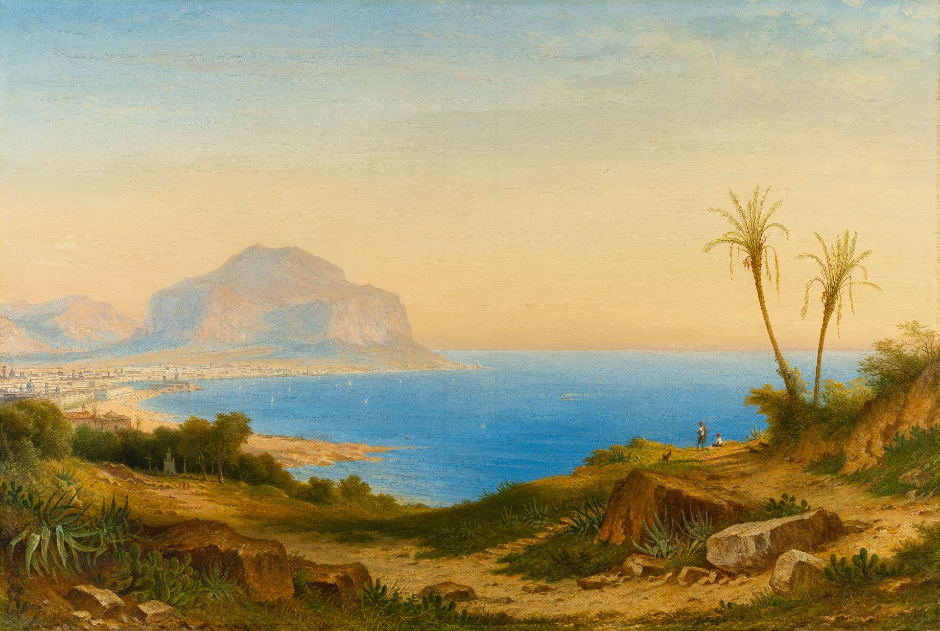 Carl Morgenstern (1811 - Frankfurt/Main - 1893) – Ansicht von Palermo mit dem Monte Pellegrino