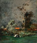 Toni von Stadler (1850 Göllersdorf – München 1917) – Landschaft mit liegender Kuh