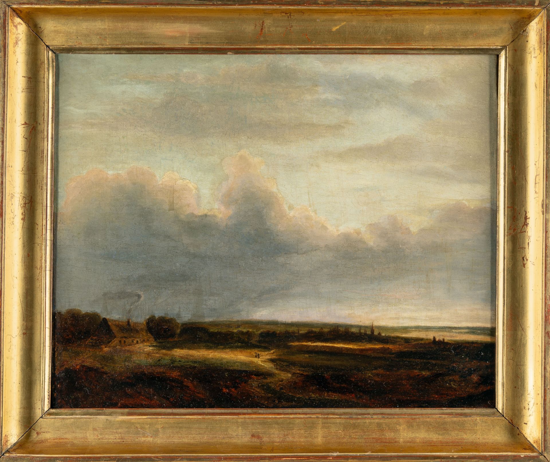 Georges Michel (1763 - Paris - 1843) – Flache Landschaft mit Gehöft - Bild 4 aus 4