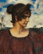 Franz von Stuck (1863 - 1928) – Damenbildnis all'antica (Weibliches Porträt mit Lorbeerkranz)