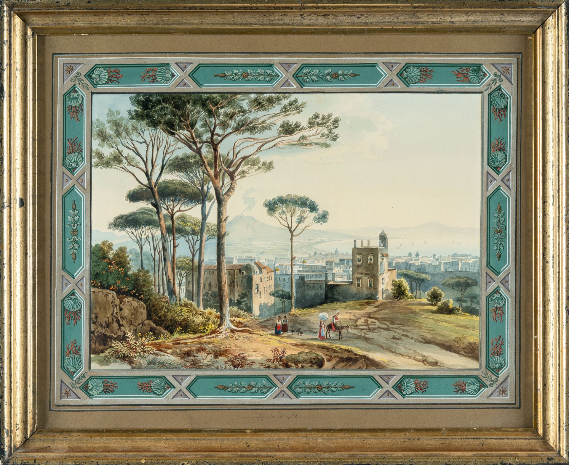 Deutsch, 2 sheets: Forum Romanum - View of Naples.Watercolour over pencil on firm wove, partially - Image 2 of 6