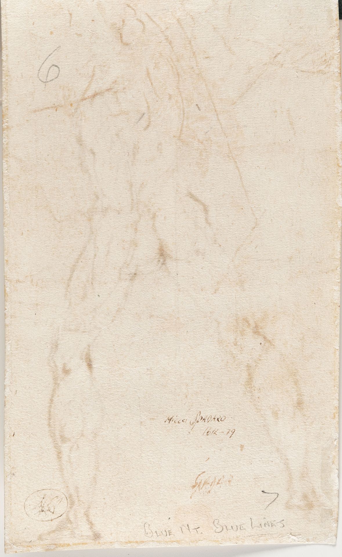 Cherubino Alberti, Male nude seen from behind.Pen and brown ink, brown wash, on laid paper with - Image 3 of 4