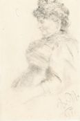 Adolph Menzel (1815 Breslau – Berlin 1905) – Sitzende Frau im Profil nach links