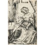 Albrecht Altdorfer, St. Catherine.Engraving on laid paper. (1506). 6.1 x 4 cm (sheet size).Taxation: