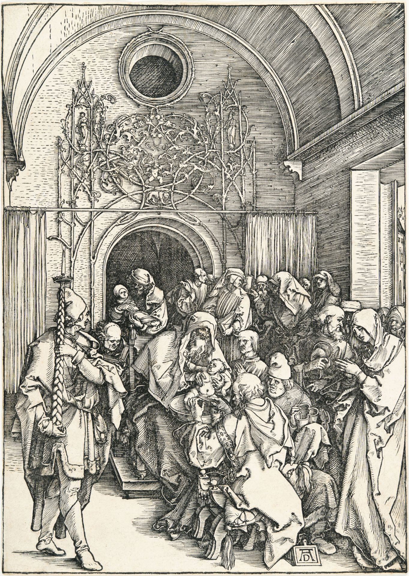 Albrecht Dürer, The circumcision of Christ.Woodcut on laid paper with watermark “tall crown” (