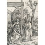 Albrecht Dürer, Christ taking leave of his mother.Woodcut on laid paper with watermark “
