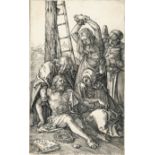 Albrecht Dürer, The lamentation.Engraving on laid paper with watermark “ox head” (Meder watermark