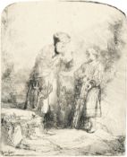 Rembrandt Harmensz. Van Rijn – Abraham, mit Isaak sprechend