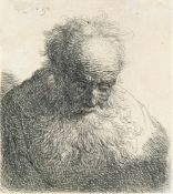 Rembrandt Harmensz. Van Rijn – Brustbild eines alten Mannes mit langem Bart, nach vorne gebeugt