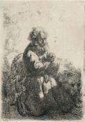 Rembrandt Harmensz. Van Rijn – Der heilige Hieronymus im Gebet, niederblickend