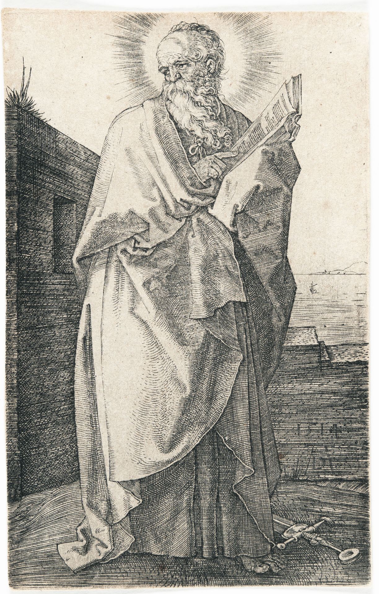 Albrecht Dürer, The Apostle Paul.Engraving on laid paper. (1514). 11.8 x 7.5 cm (sheet size). - Image 2 of 3