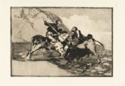 Francisco De Goya – Modo con que Los Antiguos Españoles Cazaban los Toros á Caballo en el Campo