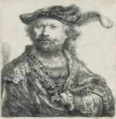 Rembrandt Harmensz. Van Rijn – Selbstbildnis mit dem federgeschmückten Barett