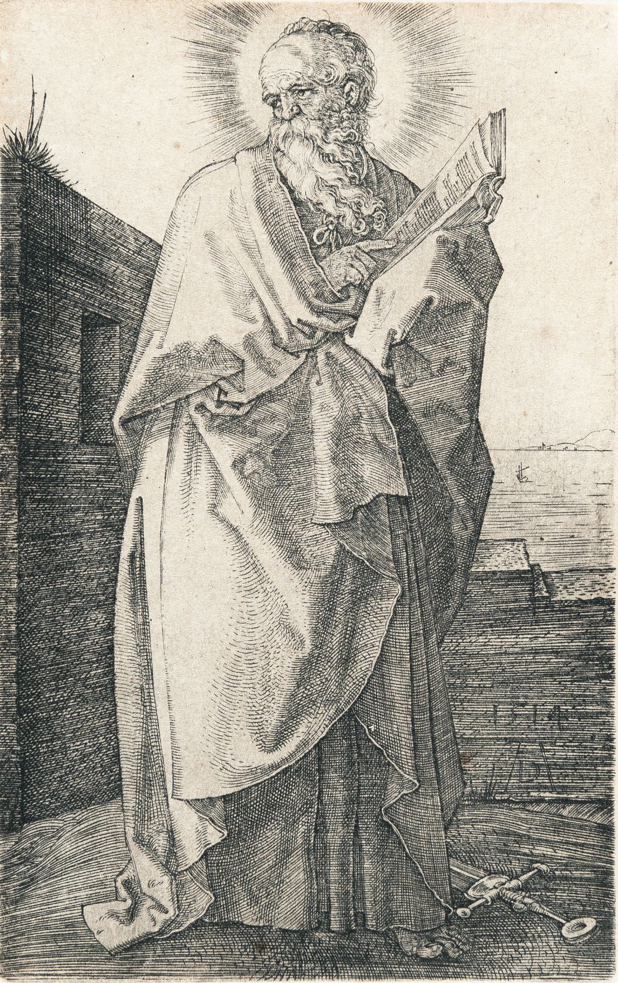 Albrecht Dürer, The Apostle Paul.Engraving on laid paper. (1514). 11.8 x 7.5 cm (sheet size).