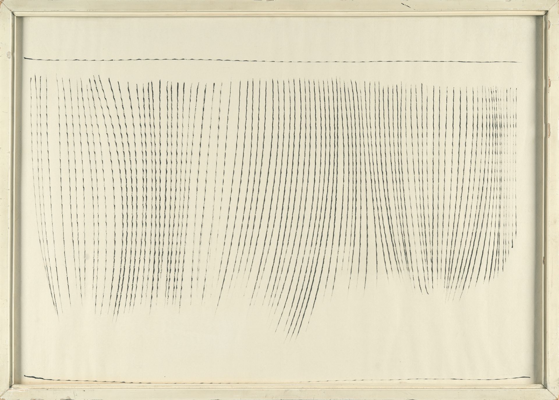 Heinz Mack, Untitled.Indian ink on laid paper. (1963). Ca. 42.5 x 60.5 cm. Signed (trimmed) and - Image 4 of 5
