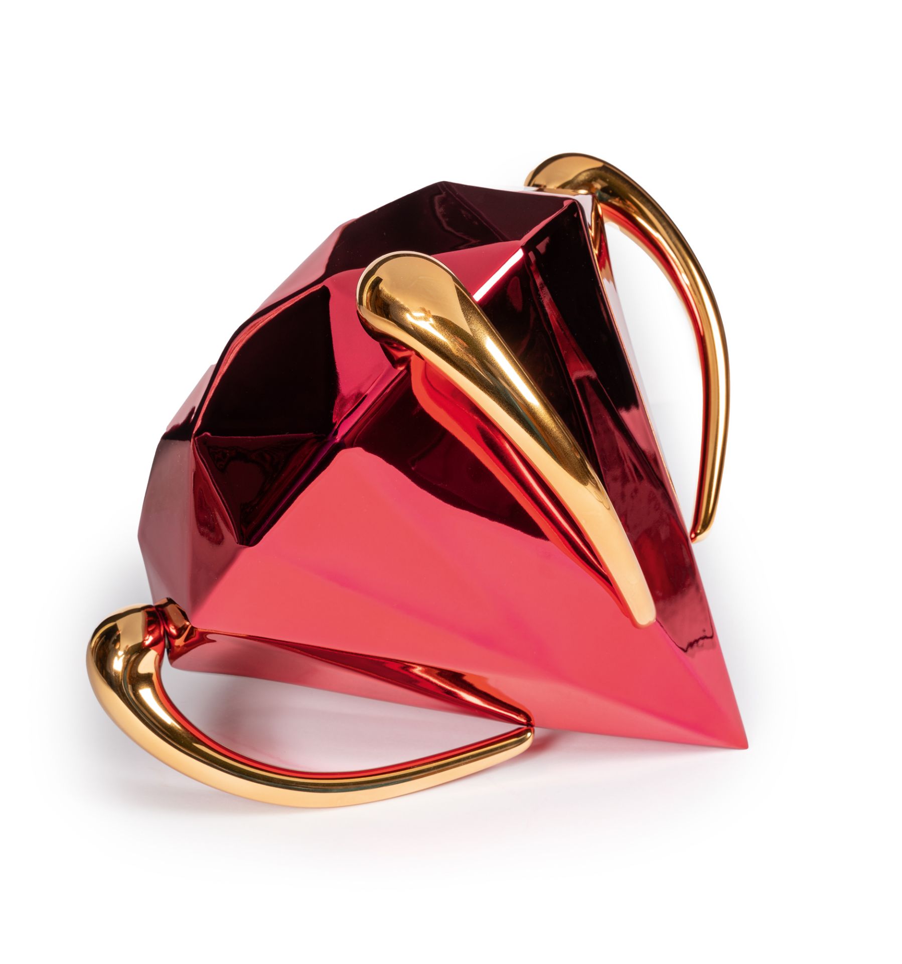 Jeff Koons, Diamond (red).Porcelain with chromatic coating. (2020). Ca. 32.5 x 39 x 32 cm. A - Image 5 of 6