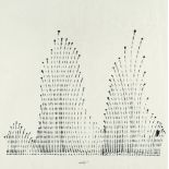 Heinz Mack, Untitled.Indian ink with reed pen on fine, textured paper. (19)58. Ca. 45.5 x 45 cm.
