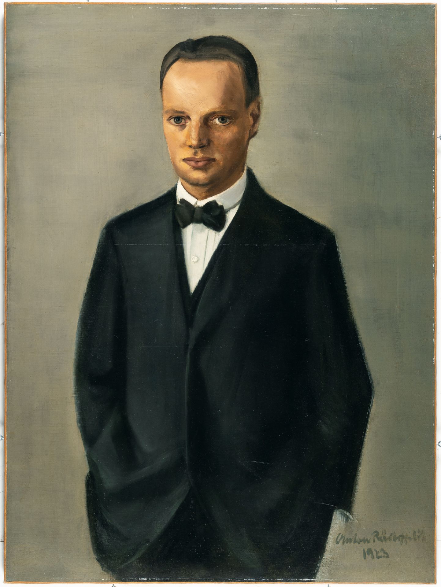 Anton Räderscheidt, Portrait of Dr. Georg Lüttke.Oil on canvas, relined. 1923. Ca. 90 x 67 cm. - Image 4 of 4