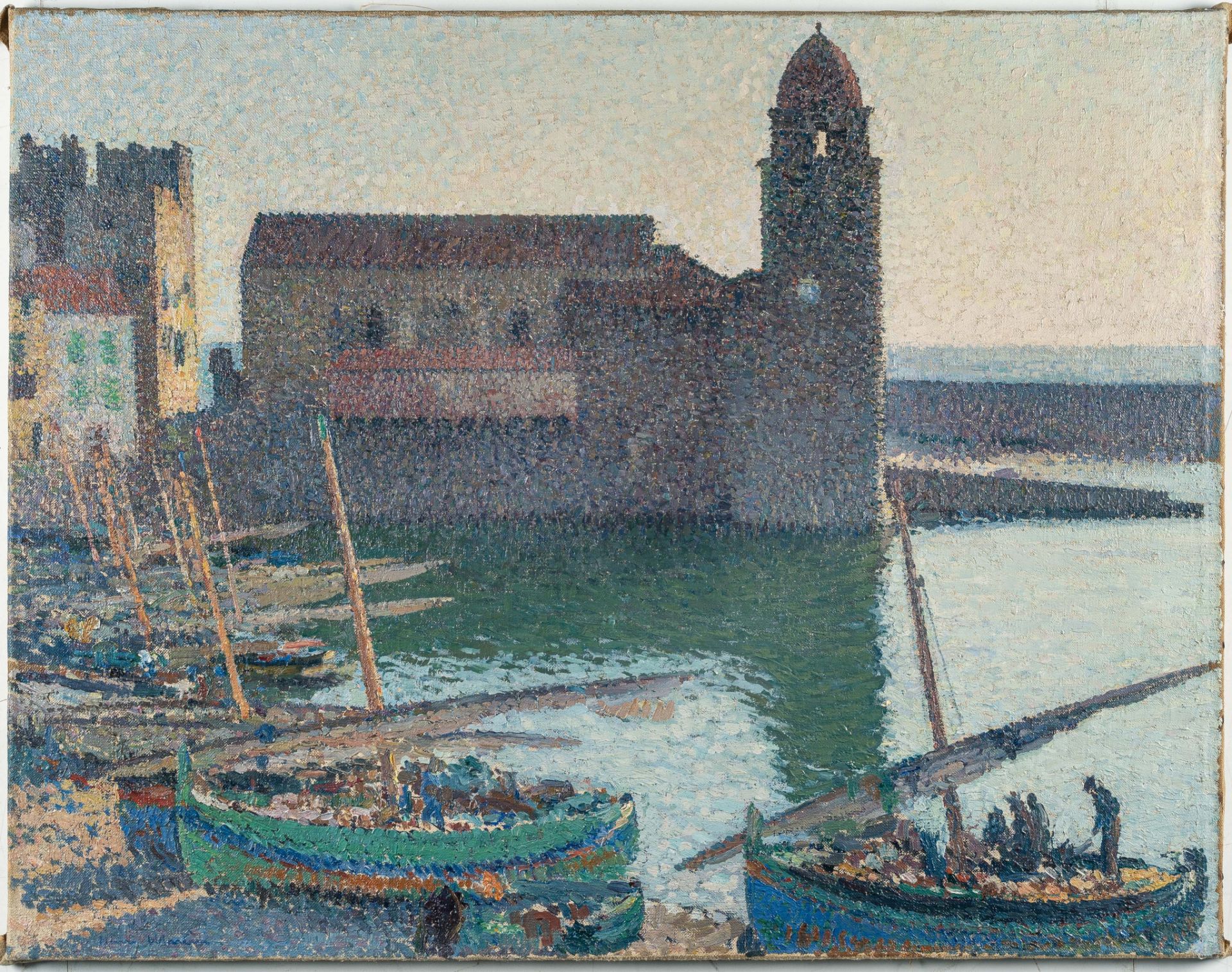 Henri Jean Guillaume Martin, Le Port de Collioure.Oil on canvas. (Around 1930). Ca. 78 x 100.5 cm. - Image 4 of 4