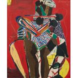 Hp Zimmer, „Boxer“ ("Boxer").Oil on canvas. 1964. Ca. 125 x 100 cm. Signed and dated (incised) upper