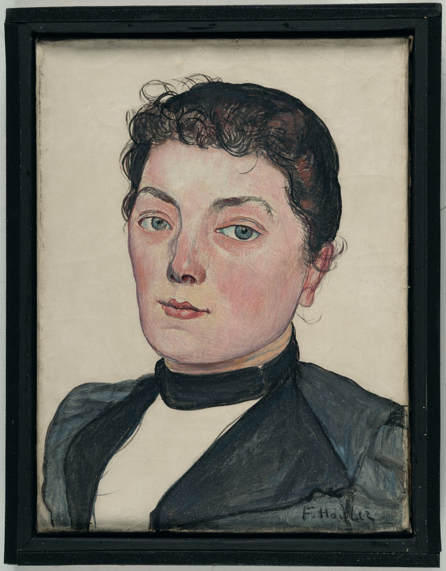 Ferdinand Hodler, Portrait of an unknown girl (Girl from Bern).Oil on canvas. (Around 1898). Ca. - Image 4 of 5