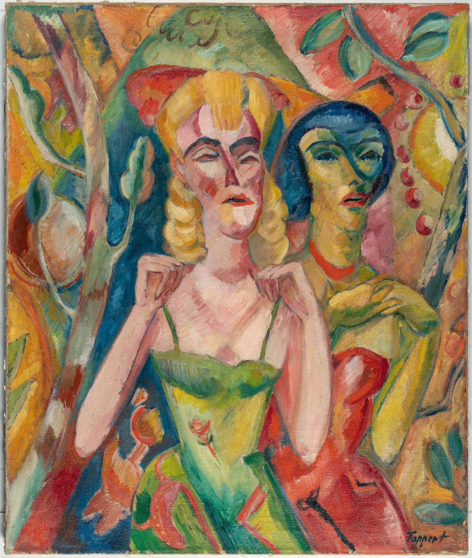 Georg Tappert, Varieté.Oil on canvas. 1922. Ca. 81 x 96 cm. Signed lower right. Signed once more, - Image 4 of 4