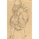 Egon Schiele (1890 Tulln/Donau - Wien 1918) – Stehende mit aufgehobenem Rock