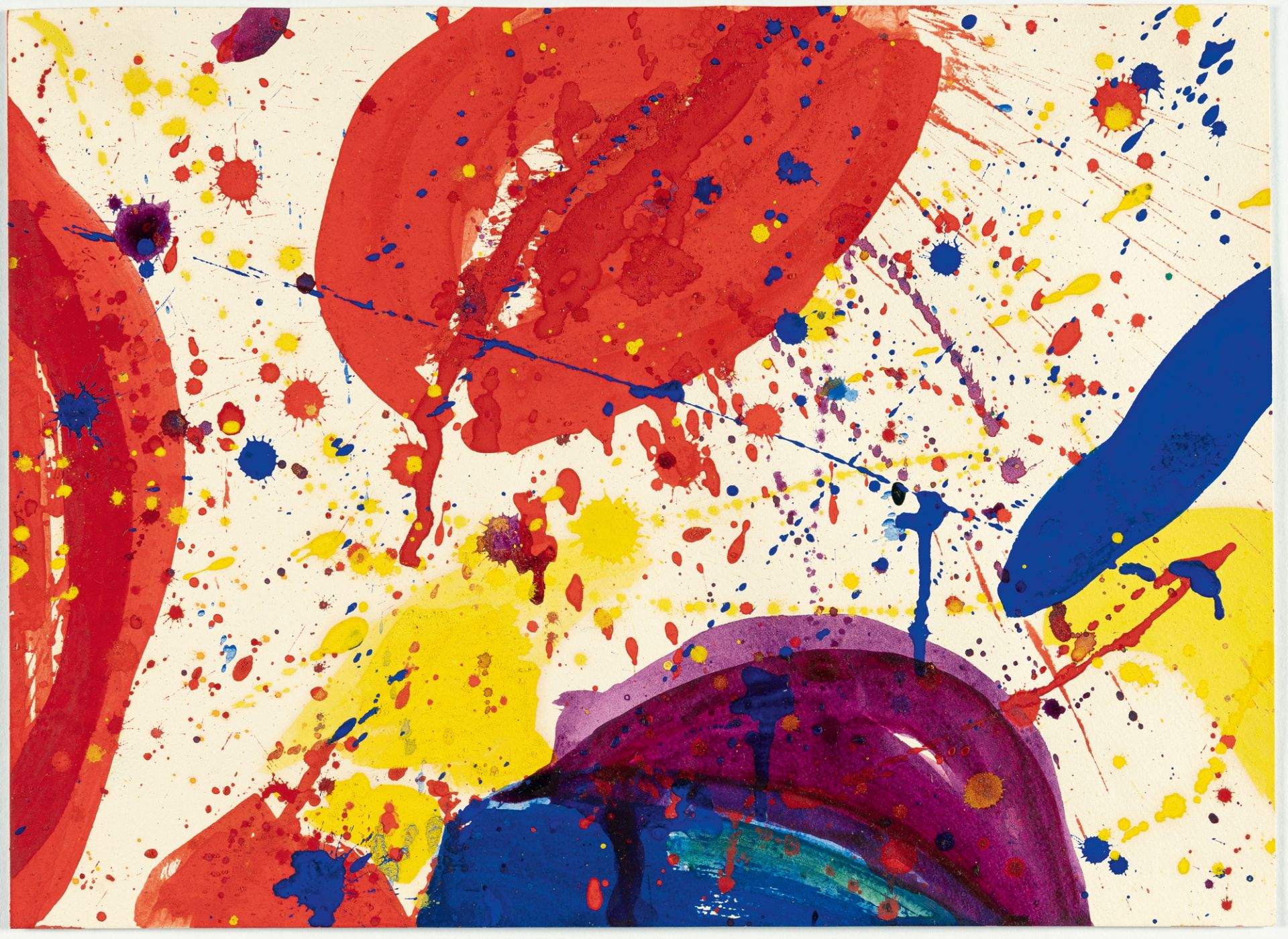 Sam Francis, Untitled ("Tokyo").Mixed media with gouache and watercolour on wove. 1964. Ca. 24 x - Image 2 of 3