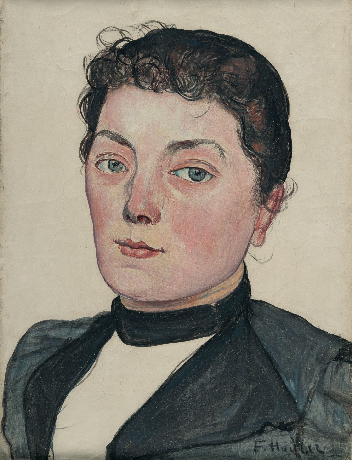 Ferdinand Hodler, Portrait of an unknown girl (Girl from Bern).Oil on canvas. (Around 1898). Ca.