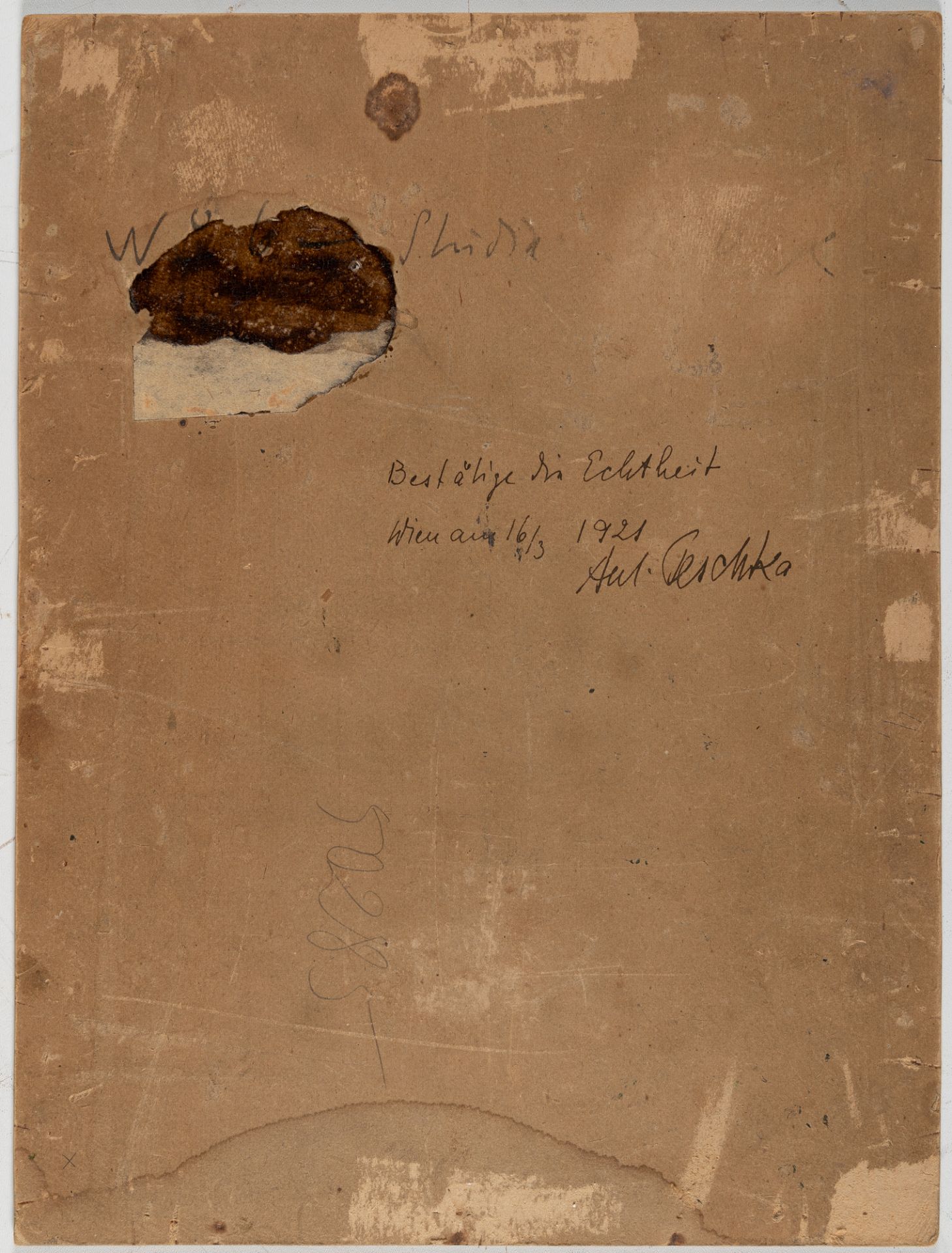 Egon Schiele, Head of a bearded man I (Leopold Czihaczek).Oil on cardboard. (19)07. Ca. 33 x 25 - Image 4 of 5