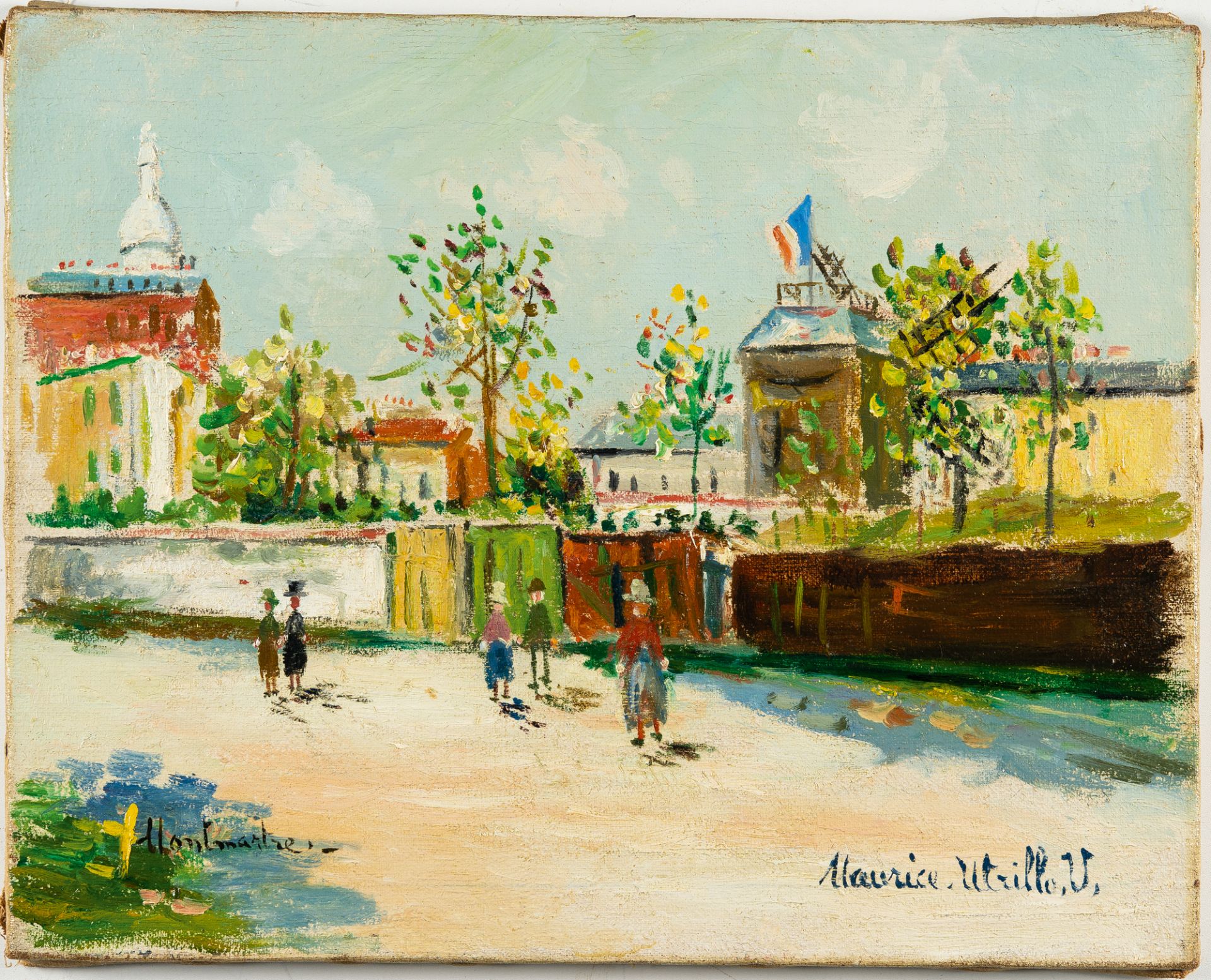 Maurice Utrillo, Moulin de La Galette à Montmartre.Oil on canvas. (Around 1950). Ca. 33 x 41 cm. - Image 4 of 4