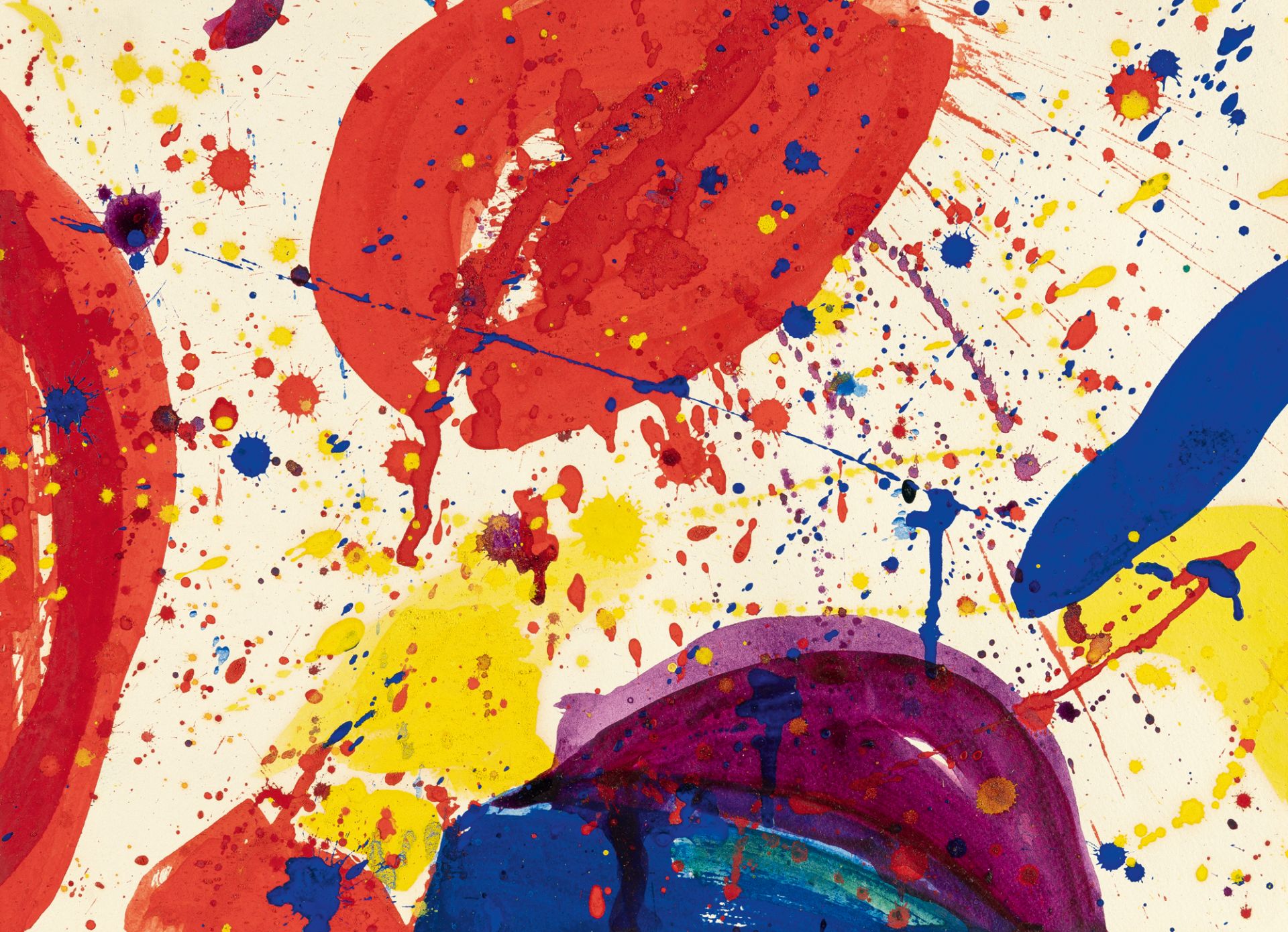 Sam Francis, Untitled ("Tokyo").Mixed media with gouache and watercolour on wove. 1964. Ca. 24 x