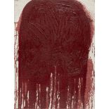 Hermann Nitsch, Untitled.Acrylic on burlap. (20)08. Ca. 80 x 60 cm. Signed and dated on the