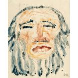Emil Nolde, Head of an Apostle.Watercolour and pen and Indian ink on fine wove. (Around 1912). Ca.