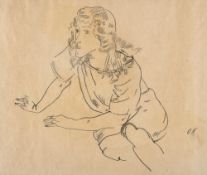 Oskar Kokoschka (1886 Pöchlarn - Montreux 1980) – Sitzende Frau, die Hände abgestützt